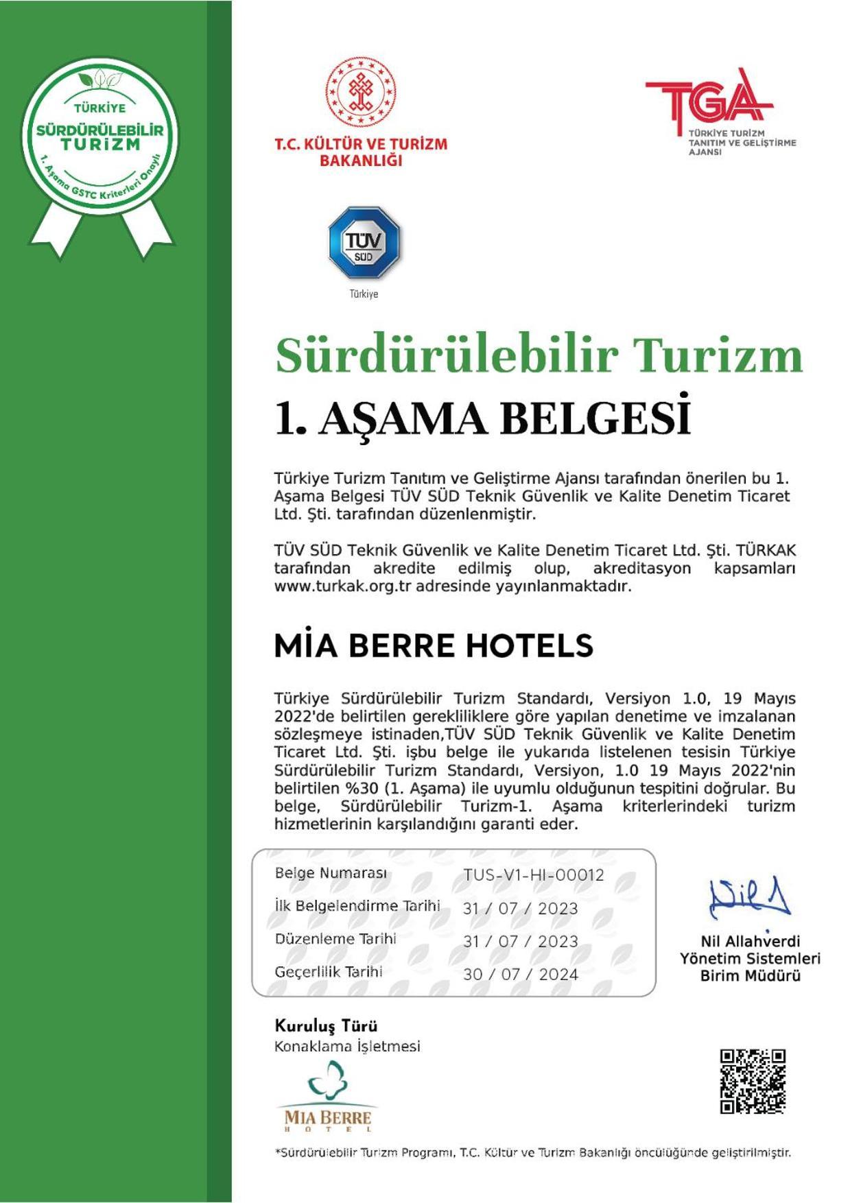 Mia Berre Hotels Provincia di Provincia di Istanbul Esterno foto